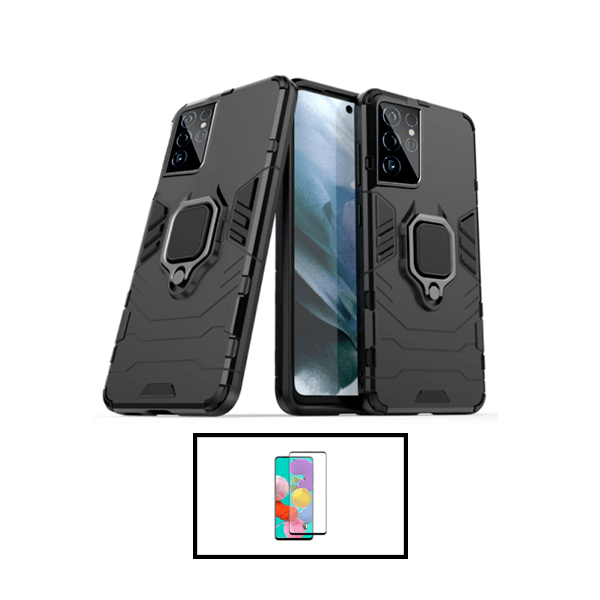 Kit Película de Vidro Temperado GorilasGlass + Capa de Proteção Militar Magnética para Samsung Galaxy S22 Ultra 5G 5G