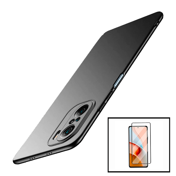 Kit Película de Vidro Temperado GorilasGlass + Capa Rígida e Fina para Xiaomi Redmi Note 10 Pro+ - Preto