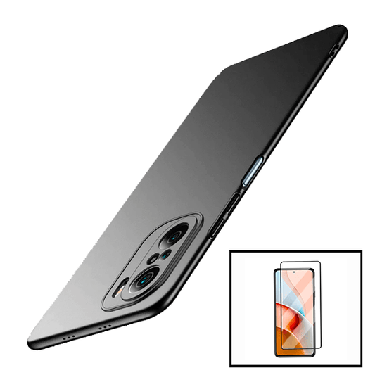 Kit Película de Vidro Temperado GorilasGlass + Capa Rígida e Fina para Xiaomi Redmi Note 10 Pro+ - Preto