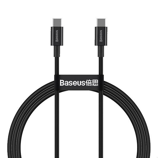 Cabo Nylon Premium 100W FastCharge Tungstênio 1m PD USB-C Baseus     Preto