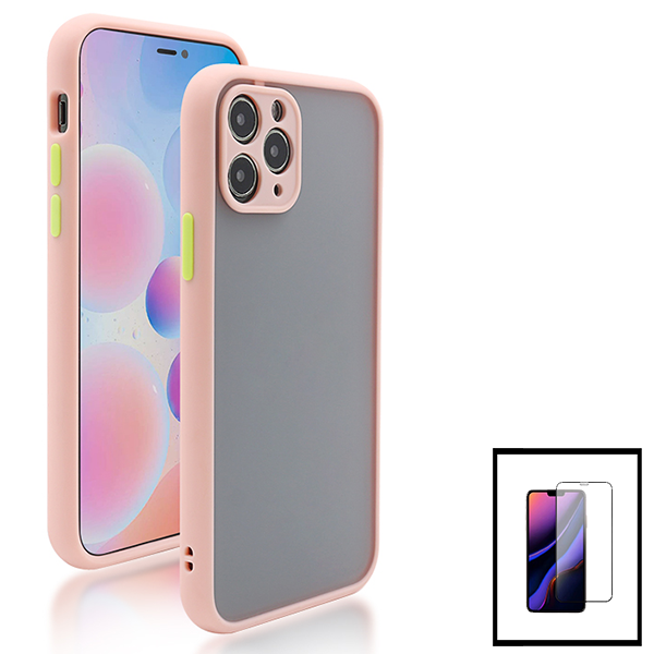 Kit Capa Traseira Proteção Camara + Película de Vidro Temperado GorilasGlass para iPhone 13 - Rosa