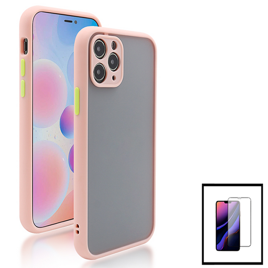 Kit Capa Traseira Proteção Camara + Película de Vidro Temperado GorilasGlass para iPhone 13 - Rosa