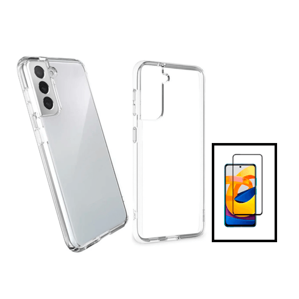 Kit Capa Traseira Super Proteção Transparente para + Película de Vidro Temperado GorilasGlass para Samsung Galaxy S22 5G - Transparente