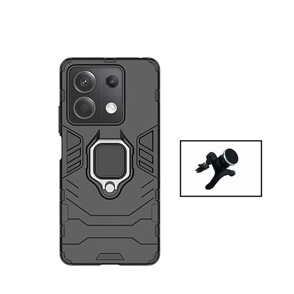 Kit Suporte Magnético Com Pernas + Capa de Proteção Militar Magnética GIFT4ME para Xiaomi Poco X6 5G - Preto
