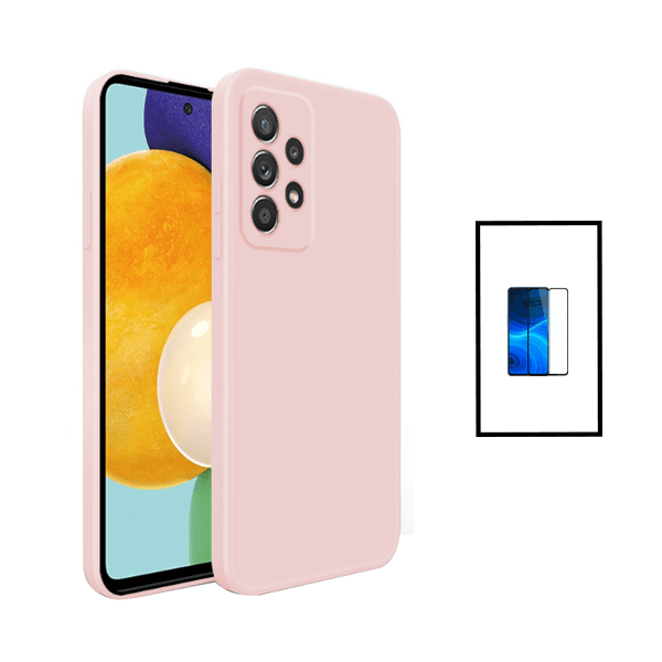 Kit Película de Vidro Temperado GorilasGlass + Capa Proteção Traseira Silicone para Samsung Galaxy A23 - Rosa