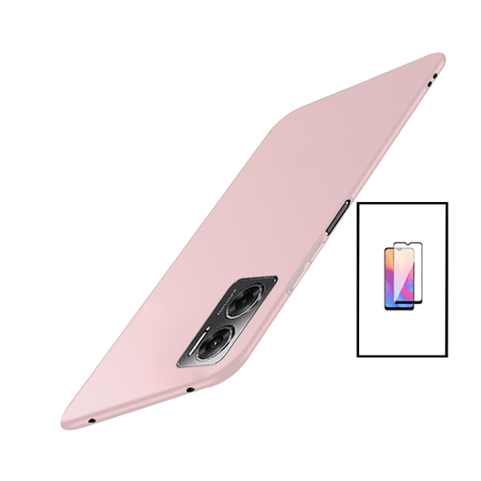 Kit Película de Vidro Temperado GorilasGlass + Capa Rígida e Fina para Xiaomi Redmi 11 Prime 5G - Rosa