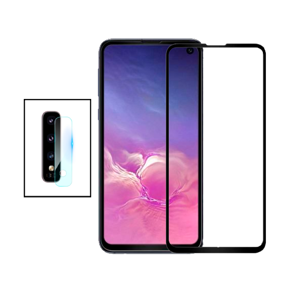 Kit Película Protectora para Câmara Traseira + Película de Vidro Temperado GorilasGlass Curvado para Samsung Galaxy S10