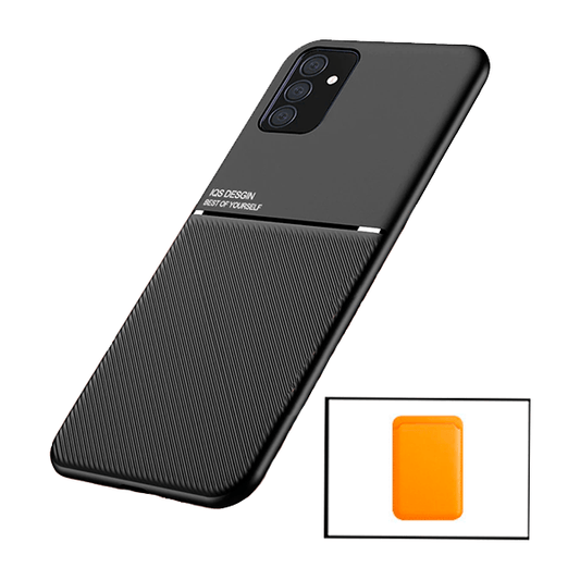 Kit Capa Traseira Magnética Anti Choque + Carteira Magnética Laranja para Samsung Galaxy M52 5G