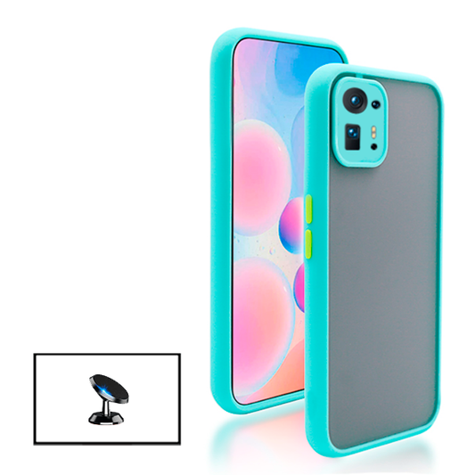 Kit Capa Traseira Proteção Camara + Suporte Magnético para Xiaomi Mix 4 - Azul Claro