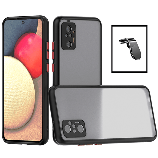 Kit Capa Traseira Proteção Camara + Suporte de Carro Magnético L para Xiaomi Redmi Note 10 Pro+ - Preto