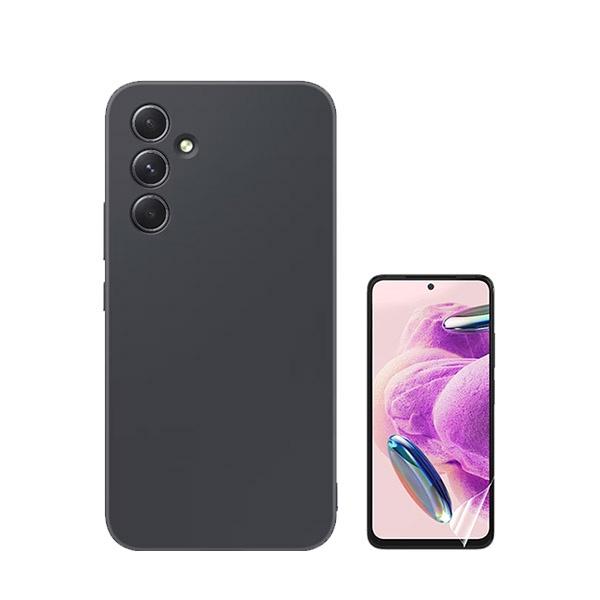 Kit Película Protectora de Hydrogel Frente + Capa Proteção Traseira Silicone GIFT4ME para Samsung Galaxy A35 5G - Preto