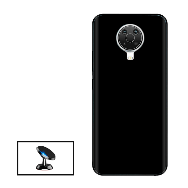 Kit Suporte Magnético + Capa Proteção Traseira Silicone para Nokia G20 - Preto