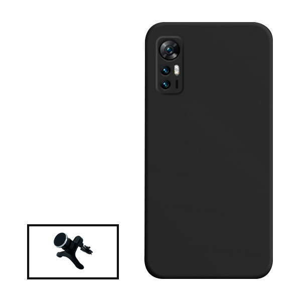 Kit Suporte Magnético Com Pernas + Capa Proteção Traseira Silicone para TCL 30+ Plus - Preto