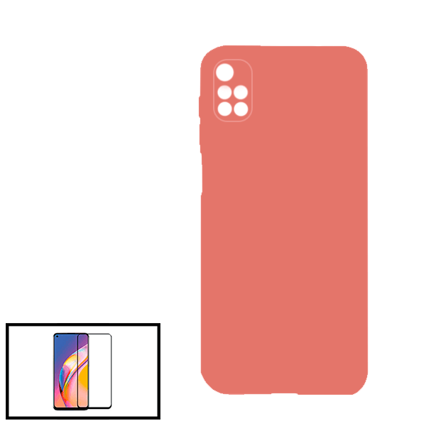 Kit Película de Vidro Temperado GorilasGlass + Capa Proteção Traseira Silicone para Xiaomi Redmi Note 11 4G - Rosa