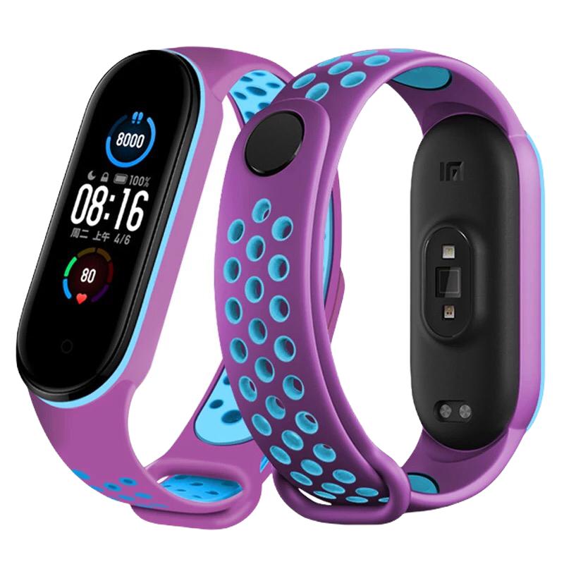 Bracelete Desportiva para Xiaomi Mi Band 6 / Mi Smart Band 6 - Violeta / Azul