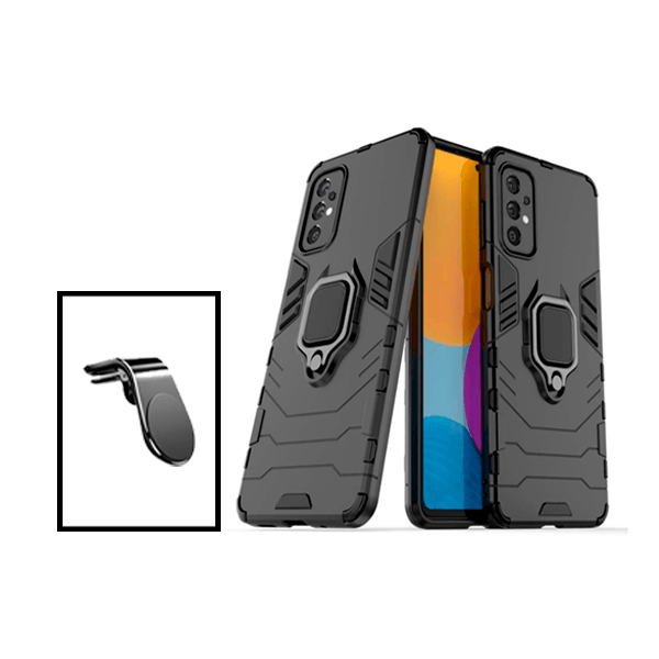 Kit Suporte de Carro Magnético L + Capa de Proteção Militar Magnética para Samsung Galaxy A53 5G - Preto