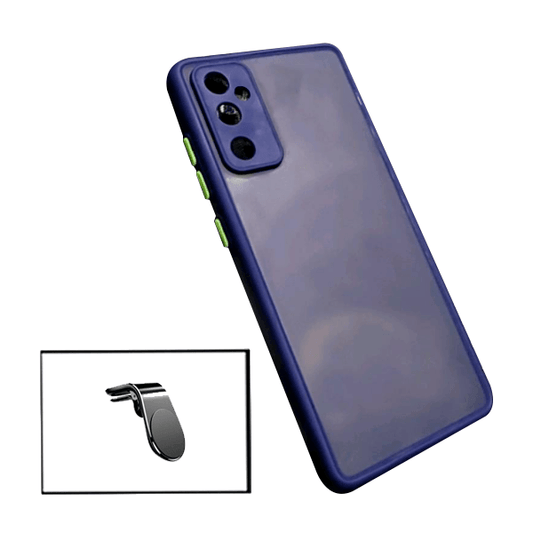 Kit Capa Traseira Proteção Camara + Suporte de Carro Magnético L para Samsung Galaxy A13 - Azul