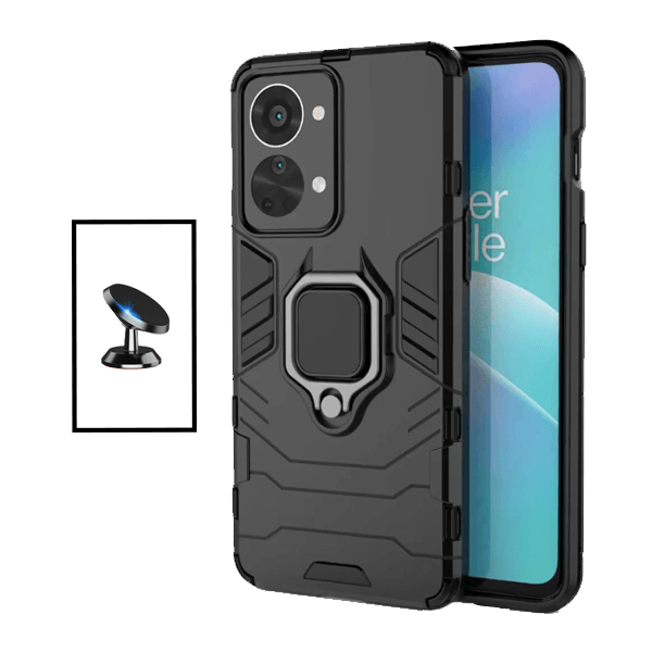 Kit Suporte Magnético + Capa de Proteção Militar Magnética para OnePlus Nord 2T - Preto