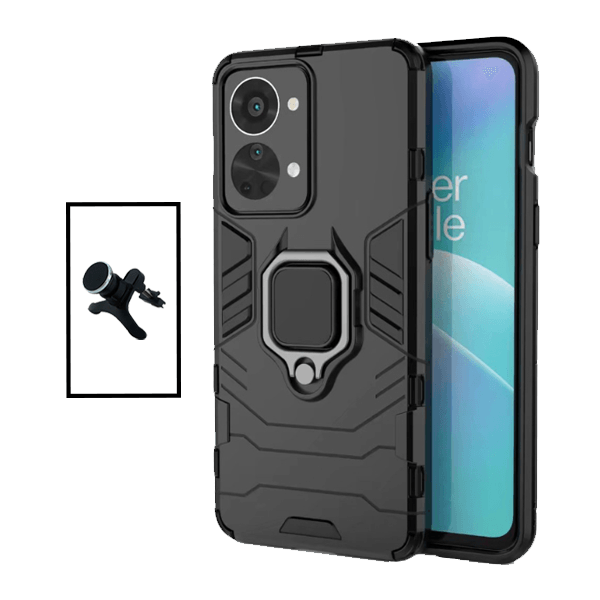 Kit Suporte Magnético Com Pernas + Capa de Proteção Militar Magnética para OnePlus Nord 2T - Preto