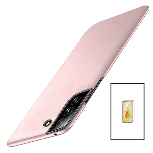 Kit Película de Vidro Temperado GorilasGlass + Capa Rígida e Fina para Samsung Galaxy S23 - Rosa