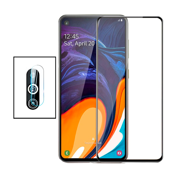 Kit Película Protectora para Câmara Traseira + Película de Vidro Temperado GorilasGlass para Samsung Galaxy A60