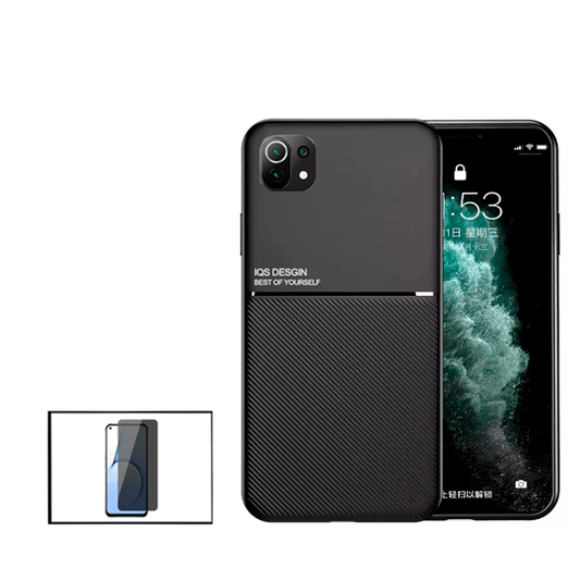 Kit Capa Traseira Magnética Anti Choque +Película de Vidro Temperado GorilasGlass Anti-Spy para Xiaomi Mi 11 Lite