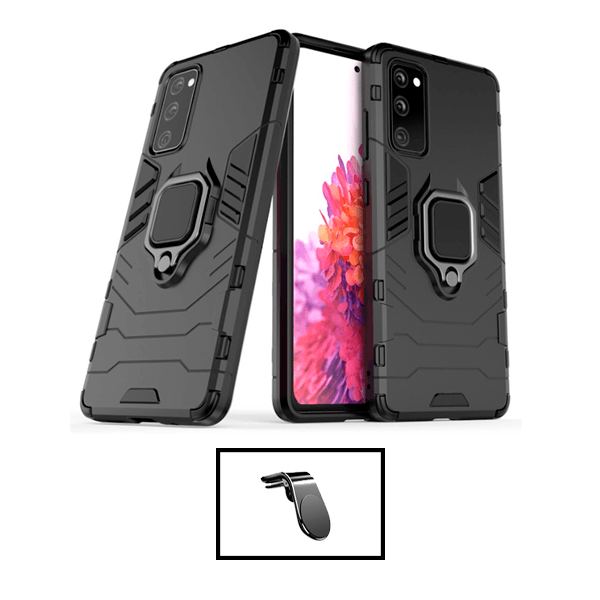 Kit Suporte de Carro Magnético L + Capa de Proteção Militar Magnética para Samsung Galaxy S21 FE 5G