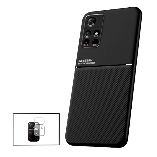 Kit Capa Traseira Magnética Anti Choque + Película Câmara Traseira para Xiaomi Poco M4 Pro 5G