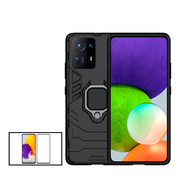 Kit Película de Vidro Temperado GorilasGlass + Capa de Proteção Militar Magnética para Xiaomi Mix 4