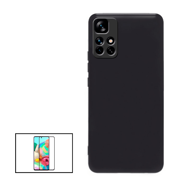 Kit Película de Vidro Temperado GorilasGlass + Capa Proteção Traseira Silicone para Xiaomi Redmi Note 11T 5G