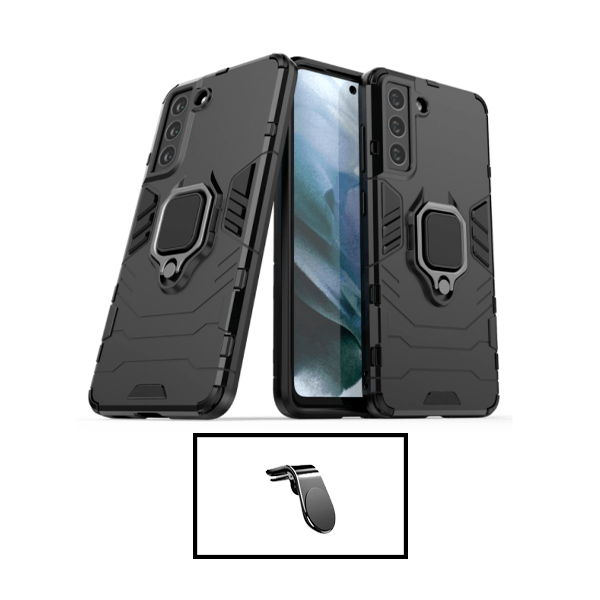 Kit Suporte de Carro Magnético L + Capa de Proteção Militar Magnética para Samsung Galaxy S22 5G