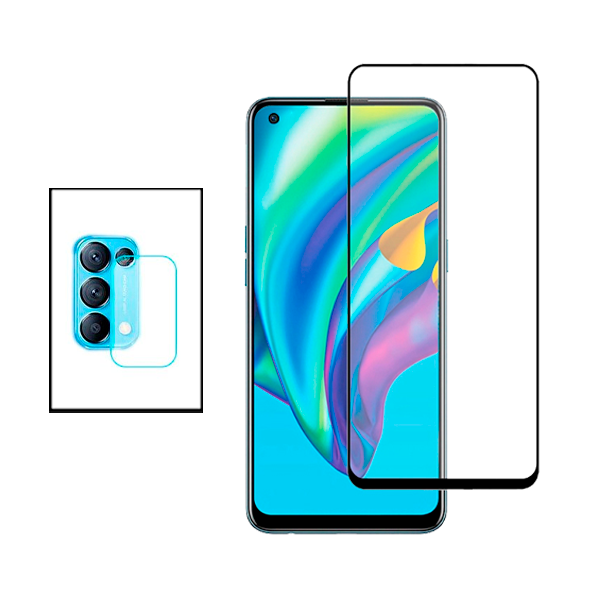 Kit Película Protectora para Câmara Traseira + Película de Vidro Temperado GorilasGlass para Oppo Reno5 K