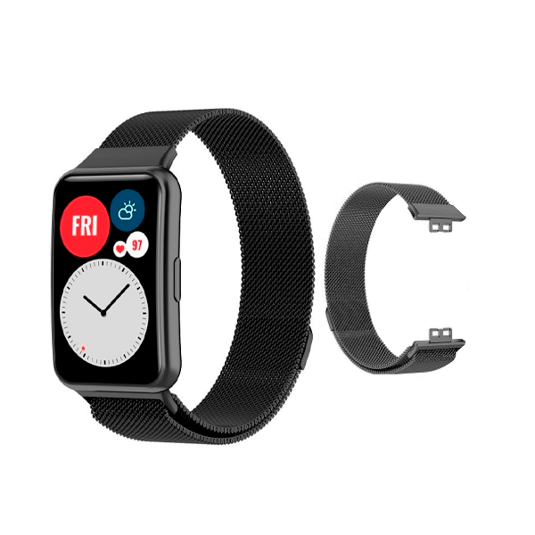 Bracelete Milanese Com Fecho Magnético para Huawei Watch FIT mini - Preto
