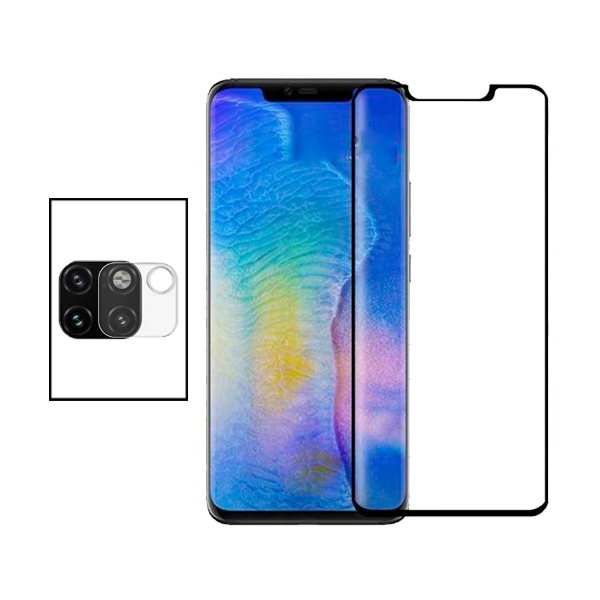 Kit Película Protectora para Câmara Traseira + Película de Vidro Temperado GorilasGlass Curvado para Huawei Mate 20 Pro