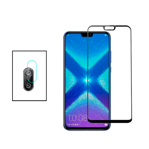 Kit Película Protectora para Câmara Traseira + Película de Vidro Temperado GorilasGlass para Huawei Y9 2019