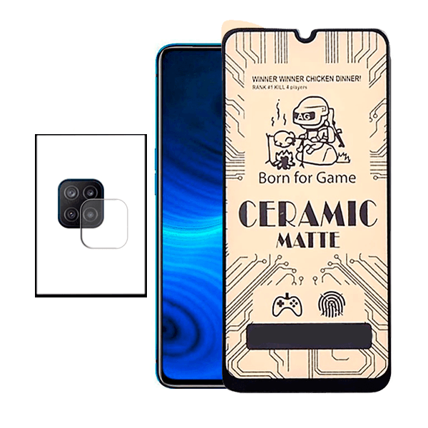 KIT Vidro Temperado Ceramica Full Cover + Película Protectora para Câmara Traseira Samsung Galaxy M32