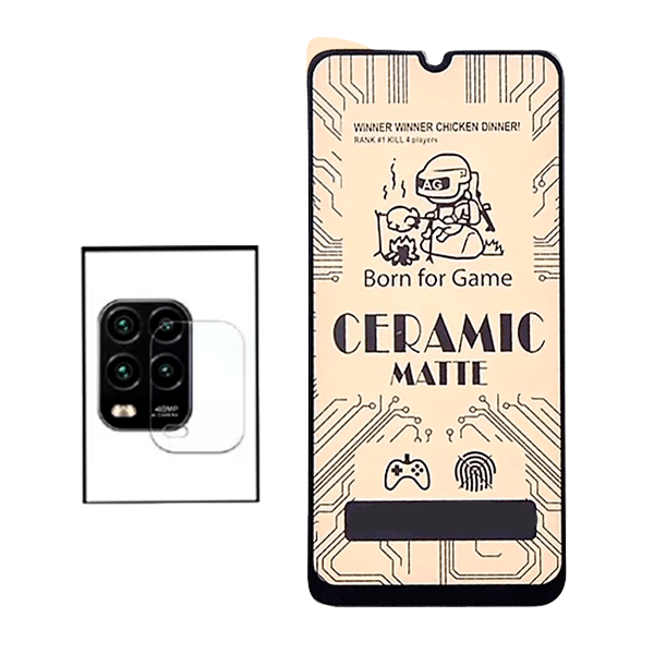 KIT Vidro Temperado Ceramica Full Cover + Película Protectora para Câmara Traseira para Xiaomi Mi 10 Lite 5G