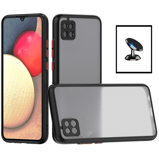 Kit Capa Traseira Proteção Camara + Suporte Magnético para Samsung Galaxy M12 - Preto