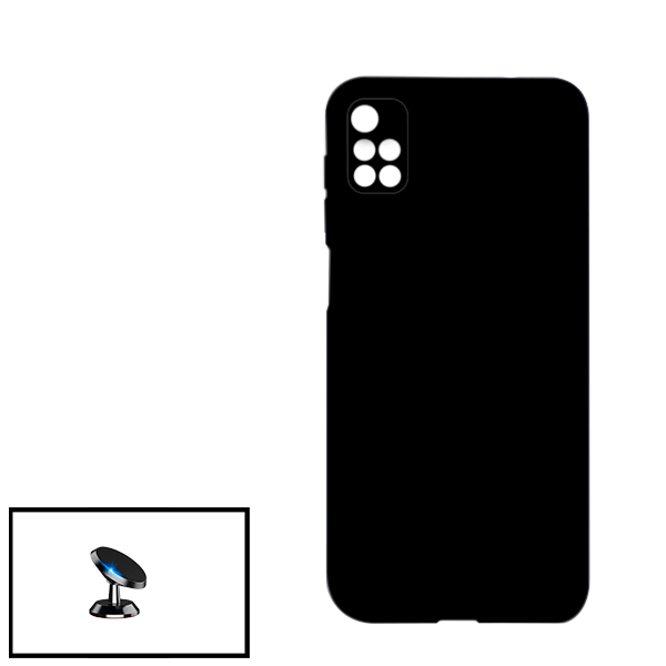 Kit Suporte Magnético + Capa Proteção Traseira Silicone para Xiaomi Redmi 10 - Preto