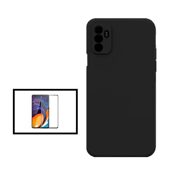 Kit Película de Vidro Temperado GorilasGlass + Capa Proteção Traseira Silicone para Oppo A11s - Preto