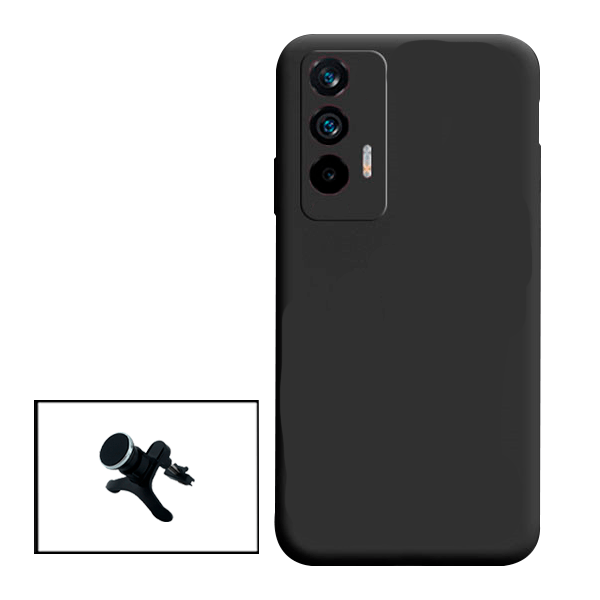 Kit Suporte Magnético Com Pernas + Capa Proteção Traseira Silicone para Realme Q3 Pro 5G