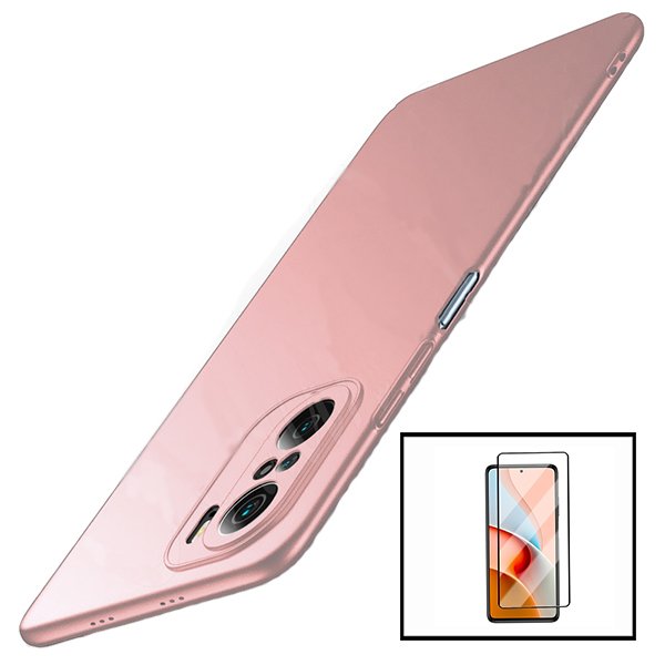 Kit Película de Vidro Temperado GorilasGlass + Capa Rígida e Fina para Xiaomi Redmi Note 10 Pro+ Rosa