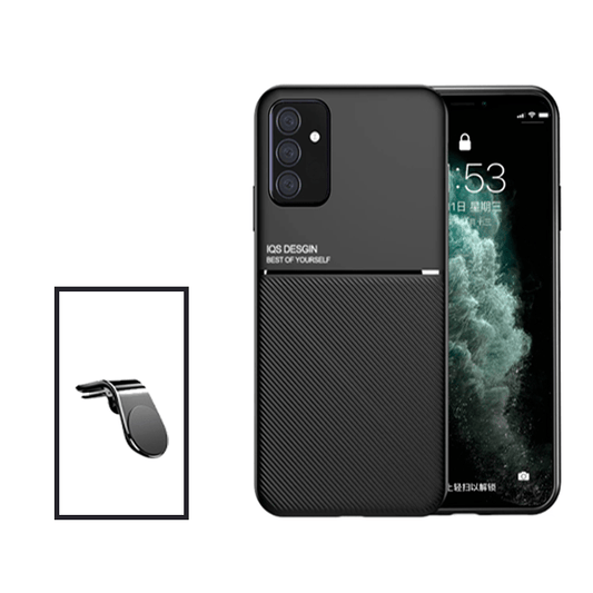 Kit Capa Traseira Magnética Anti Choque + Suporte de Carro Magnético L para Samsung Galaxy A13 5G - Preto