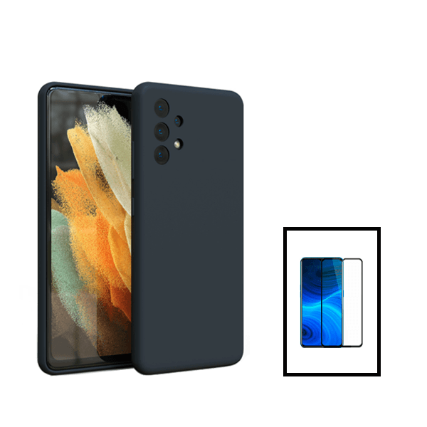 Kit Película de Vidro Temperado GorilasGlass + Capa Proteção Traseira Silicone para Samsung Galaxy A13 - Preto