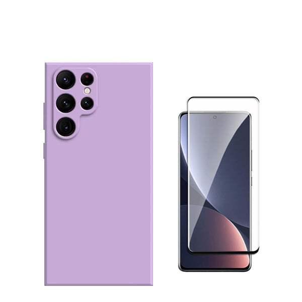 Kit Película de Vidro Temperado GorilasGlass + Capa Proteção Traseira Silicone Phonecare para Oppo Galaxy S24 Ultra 5G - Roxo