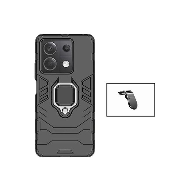 Kit Suporte de Carro Magnético L + Capa de Proteção Militar Magnética GIFT4ME para Xiaomi Poco X6 5G - Preto