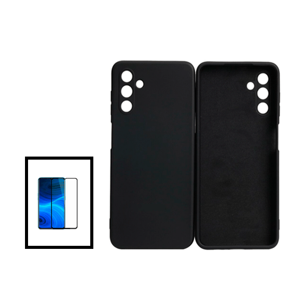 Kit Película de Vidro Temperado GorilasGlass + Capa Proteção Traseira Silicone para Samsung Galaxy A13 5G - Preto
