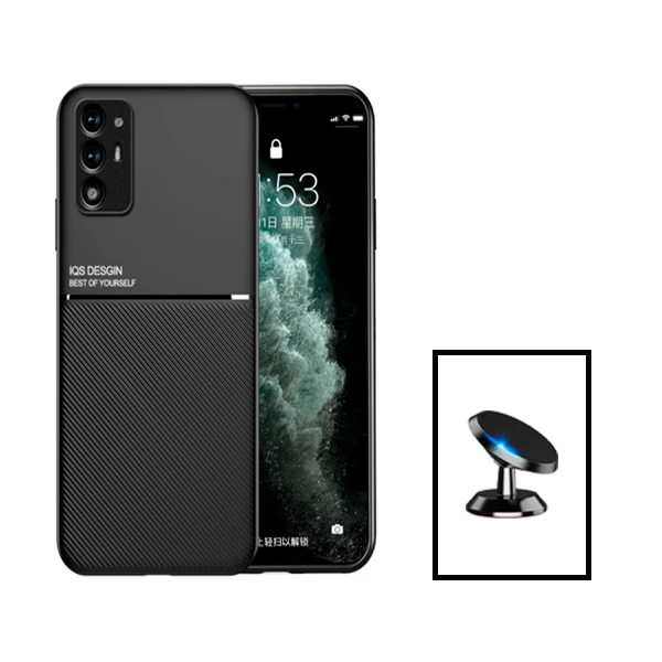 Kit Capa Traseira Magnética Anti Choque + Suporte Magnético para Oppo A94 5G - Preto