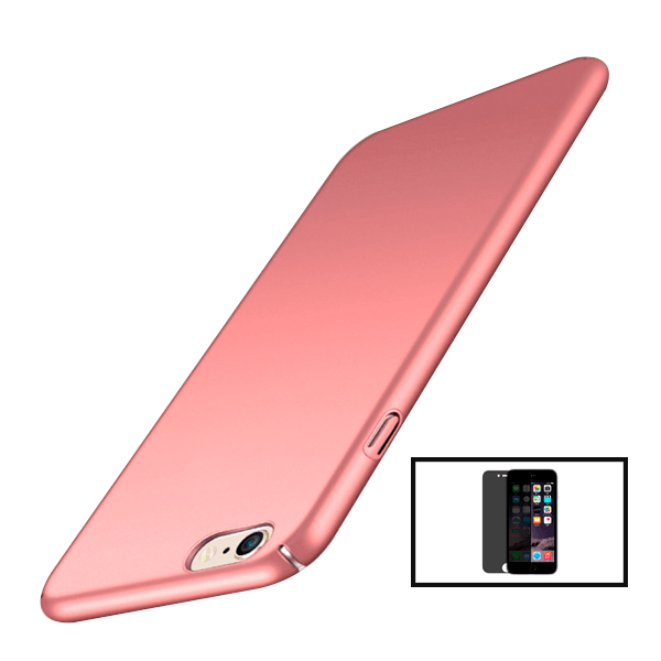 Kit Película de Vidro Temperado Privacidade + Capa Rígida e Fina para Apple iPhone SE 2022 - Rosa