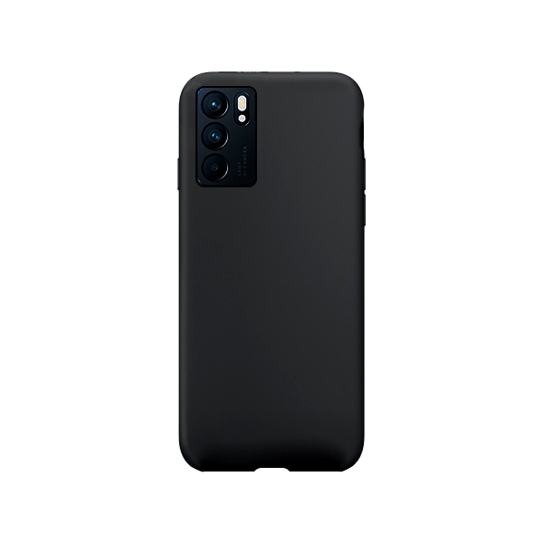 Capa Proteção Traseira Silicone para Oppo Reno6 5G - Preto